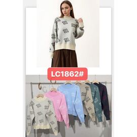 Фотография Свитер женский LC1862 mix р.46-50 "FLORA" недорого оптом от прямого поставщика