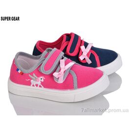 Фотография Слипоны детские без шнурков Весна/осень D01281 mix (12 пар р.22-27) "Super Gear" недорого оптом от прямого поставщика