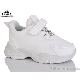 Фотография Кроссовки детские модные Весна/осень 002-779 white (6 пар р.26-31) "Jibukang" недорого оптом от прямого поставщика