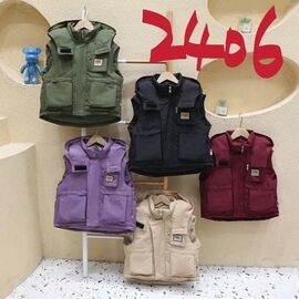 Фотография Жилетка детская на девочку 2406 khaki р.110-150 "Farbique" недорого оптом от прямого поставщика