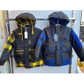 Куртка дитяча демісезонна на хлопчика F220 black-yellow р.110-140 "Farbique" недорого оптом від прямого постачальника