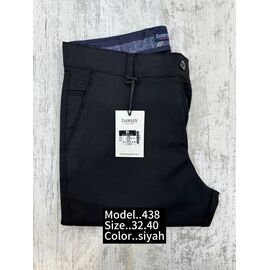 Чоловічі брюки 438 black р.32-40 "God Baron" недорого оптом від прямого постачальника