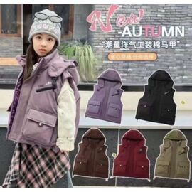 Фотография Жилетка детская на девочку F76 khaki р.110-150 "Farbique" недорого оптом от прямого поставщика