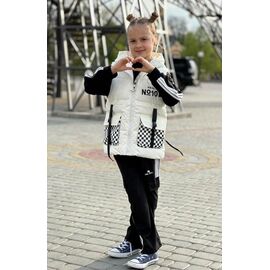 Фотография Жилетка детская на девочку F82 white р.130-170 "Farbique" недорого оптом от прямого поставщика