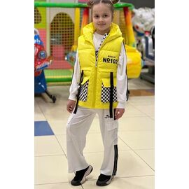 Фотография Жилетка детская на девочку F83 yellow р.130-170 "Farbique" недорого оптом от прямого поставщика