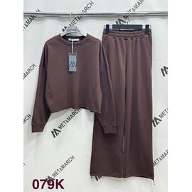 Костюм спортивний жіночий теплий 079K brown р.S-L "Met&March" недорого оптом від прямого постачальника