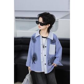 Фотография Рубашка детская на мальчика 10327 blue р.120-160 "Yalisi" недорого оптом от прямого поставщика