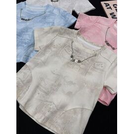 футболка дитяча на дівчинку 9885 l.blue р.120-160 "Yalisi" недорого оптом від прямого постачальника