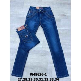 Фотография Джинсы мужские W48626-1 blue р.27-34 "God Baron" недорого оптом от прямого поставщика