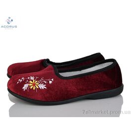 Тапки жіночі для будинку Весна/осінь Гофра бордовий (8 пар р.36-41) "Acorus" недорого оптом від прямого постачальника