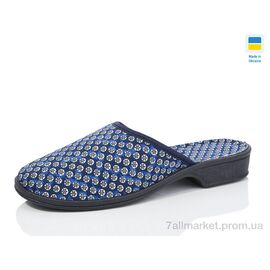 Фотография Тапки женские для дома Весна/осень Кружки каблук б/з синій (6 пар р.36-41) "Lot Shoes" недорого оптом от прямого поставщика