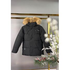 Фотография Курка детская зимняя на мальчика 5876 black р.134-158 "Delfinka" недорого оптом от прямого поставщика
