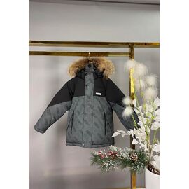 Курка дитяча зимова на хлопчика 8852 grey р.110-134 "Delfinka" недорого оптом від прямого постачальника