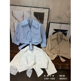 Фотография Рубашка детская на девочку 86021 l.blue р.120-160 "Delfinka" недорого оптом от прямого поставщика