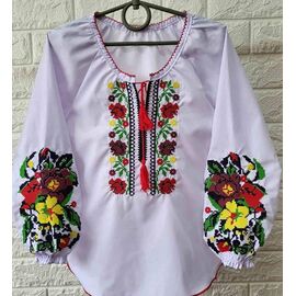 Фотография Вышиванка детская на девочку IB563 white р.6-9 "iBamBino" недорого оптом от прямого поставщика