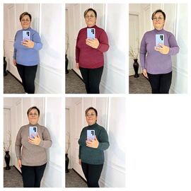 Фотография Свитер женский 1343 mix р.54-62 "FIESTA" недорого оптом от прямого поставщика