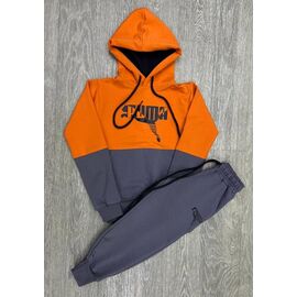 Фотография Костюм детский спортивный на мальчика 254-1 grey-orange р.4-8 "MirWear kids" недорого оптом от прямого поставщика