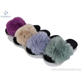 Фотография Тапки женские для дома зима 503 mix (12 пар р.36-41) "Acorus" недорого оптом от прямого поставщика