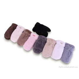 Фотография Варежки детские Зима M24-97 (норка) mix (12 шт. р.сетка 8-12) "TUZZI" недорого оптом от прямого поставщика