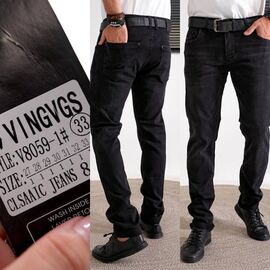 Фотография Джинсы мужские V8059-1 black р.27-33 "Vingvgs" недорого оптом от прямого поставщика