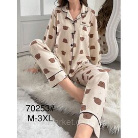 Фотография Пижама женская штаны+рубашка р-ры M-3XL"FLOWER" купить недорого от прямого поставщик