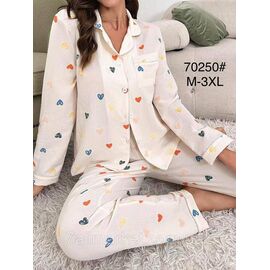 Фотография Пижама женская штаны+рубашка р-ры M-3XL"FLOWER" купить недорого от прямого поставщик