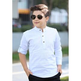 Фотография Рубашка детская на мальчика B385 white р.7-12 "Baykush" недорого оптом от прямого поставщика