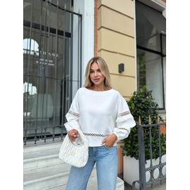 Фотография Блузка женская 714-1 white р.44-50 "Latoria" недорого оптом от прямого поставщика