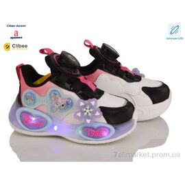 Кросівки дитячі модні Весна/осінь EA368 black-peach LED (6 пар р.22-27) "Clibee-Doremi" недорого оптом від прямого постачальника