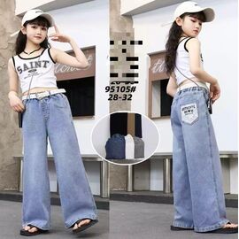 Фотография Джинсы детские на девочку 95105 navy р.6-10 "Фунтик" недорого оптом от прямого поставщика