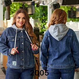 Фотография Куртка женская демисезонная 2005 blue р.2XL-7XL "Liana Denim" недорого оптом от прямого поставщика