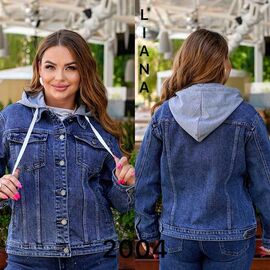 Фотография Куртка женская демисезонная 2004 blue р.L-5XL "Liana Denim" недорого оптом от прямого поставщика