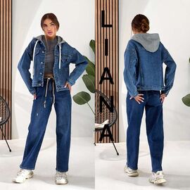 Фотография Костюм женский 2003-1 blue р.S-3XL "Liana Denim" недорого оптом от прямого поставщика