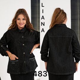 Фотография Рубашка женская 484 black р.3XL-8XL "Liana Denim" недорого оптом от прямого поставщика