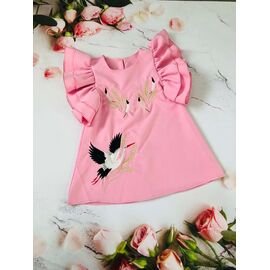 Блузка дитяча літня на дівчинку M80 pink р.104-122 "Moda school" недорого оптом від прямого постачальника