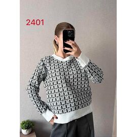 Светр жіночий 2401 white-black р.42-46 "FSN" недорого оптом від прямого постачальника