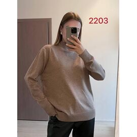 Светр жіночий 2203 brown р.46-52 "FSN" недорого оптом від прямого постачальника
