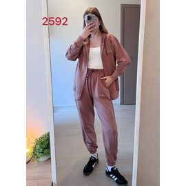 Костюм спортивний жіночий теплий 2592 brown р.46-52 "FSN" недорого оптом від прямого постачальника