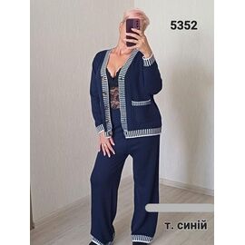 Фотография Костюм женский 5352 navy р.46-50 "FSN" недорого оптом от прямого поставщика