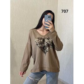 Светр жіночий 707 khaki р.50-54 "FSN" недорого оптом від прямого постачальника