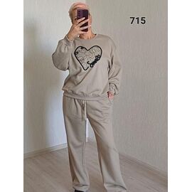 Костюм спортивний жіночий теплий 715 beige р.50-54 "FSN" недорого оптом від прямого постачальника