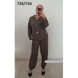 Фотография Костюм женский 735-734-1 brown р.48-52 "FSN" недорого оптом от прямого поставщика