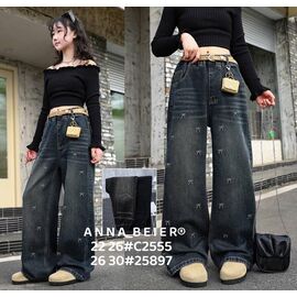 Фотография Джинсы детские на девочку 2555 black р.22-26 "Meloria" недорого оптом от прямого поставщика