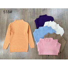 Фотография Свитер детский на девочку 518 orange р.110-150 "Yalisi" недорого оптом от прямого поставщика