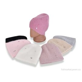 Жіноча шапка Зима J07 mix (3 шт. р.сіткаOne size) "TUZZI" недорого оптом від прямого постачальника