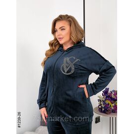 Фотография Спортивный костюм женский на молнии велюр супер-батал 54,56,58 (6цв) "NOWEMBER" недорого от прямого поставщика