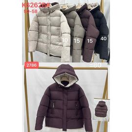 Куртка жіноча зимова K6262B-15 brown р.50-58 "FLORA" недорого оптом від прямого постачальника