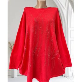 Светр жіночий 25202 red р.52-60 "PULSE" недорого оптом від прямого постачальника