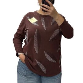 Светр жіночий 25221 brown р.52-60 "PULSE" недорого оптом від прямого постачальника