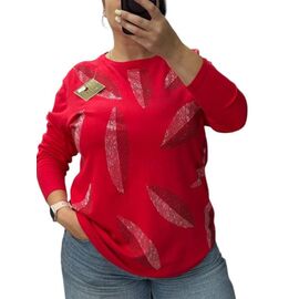 Светр жіночий 25221 red р.52-60 "PULSE" недорого оптом від прямого постачальника